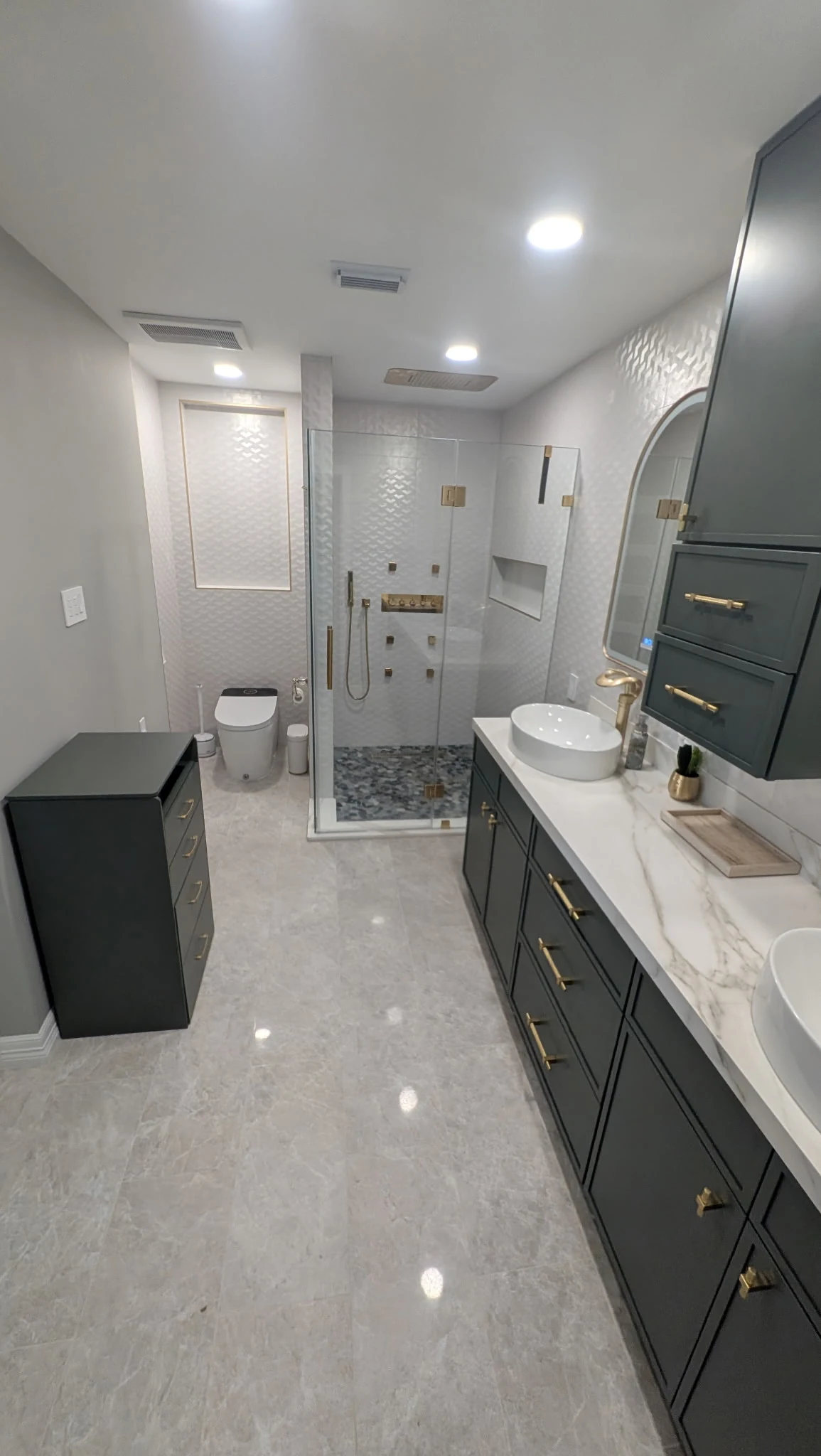 Bathroom vanity and shower remodeling project