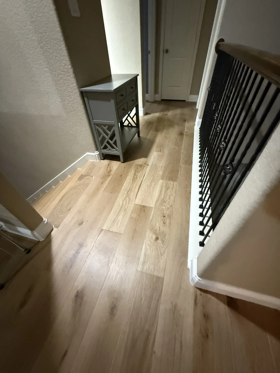 Natural engineered wood flooring in a living room