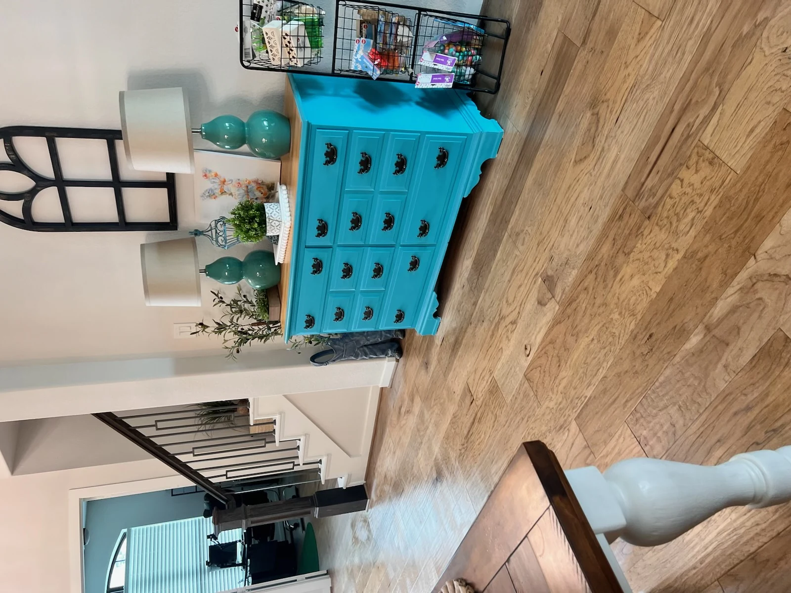 Warm-toned engineered hardwood flooring in a living space