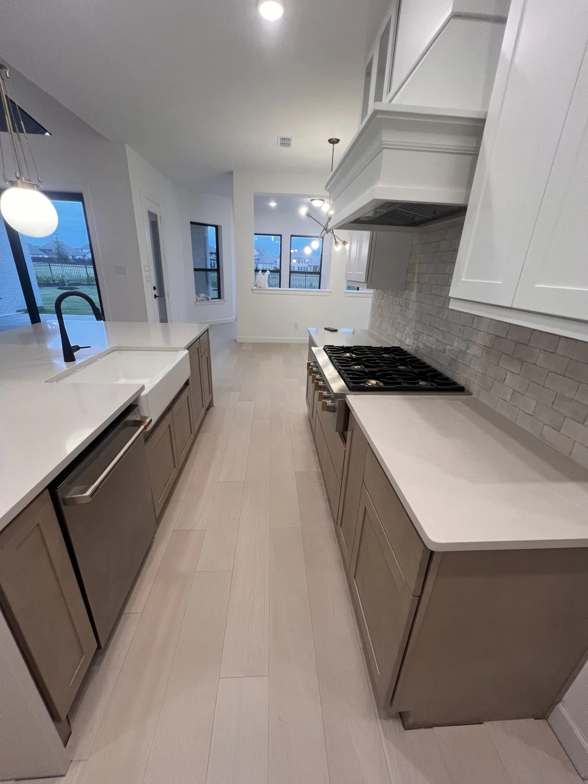 Kitchen range and countertop detail