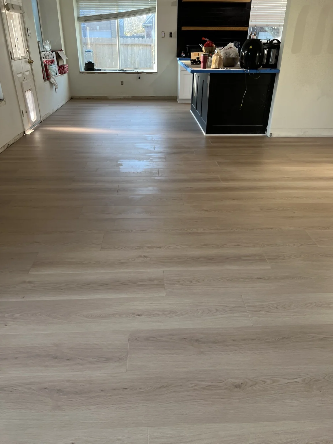 Wood-look LVP flooring installation